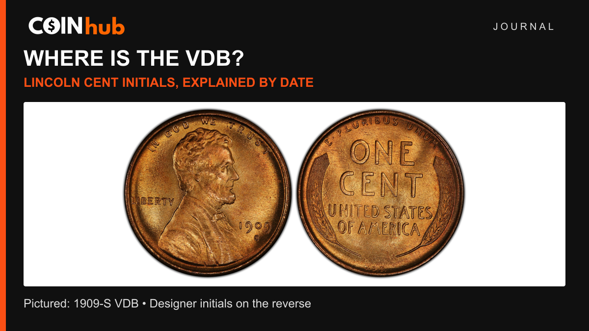 Real PCGS photograph of a 1909-S VDB Lincoln cent, with the S below the date and VDB at the bottom of the reverse.