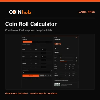 Coin Roll Calculator - CoinHub Labs promotional graphic