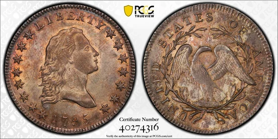 PCGS TrueView photograph of 1795 Flowing Hair Half Dollar, Small Head (O-126a)