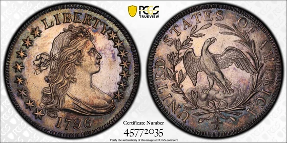 1796 Draped Bust Half Dollar, 15 Stars Specimen