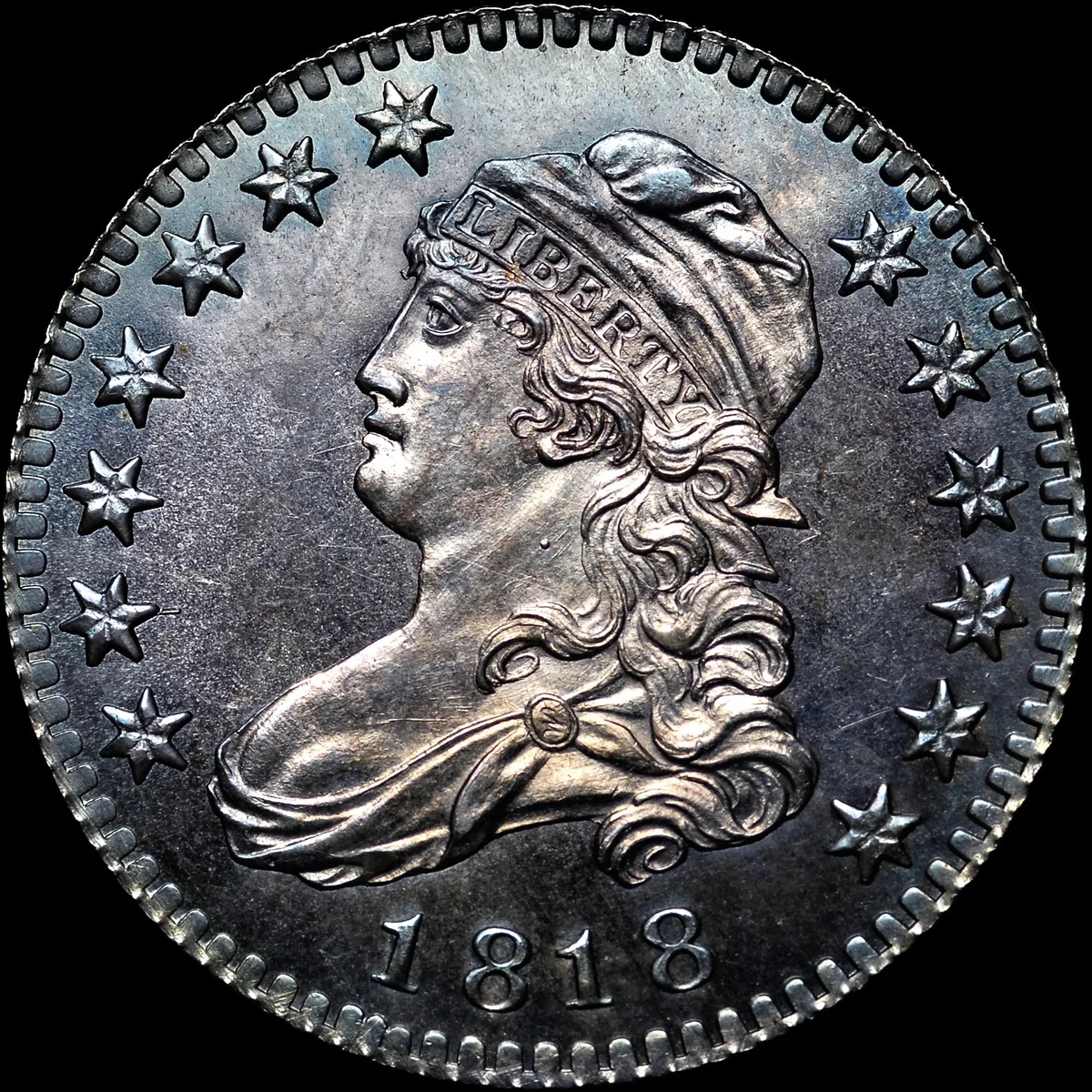 1818 Capped Bust Quarter, B-8 Proof