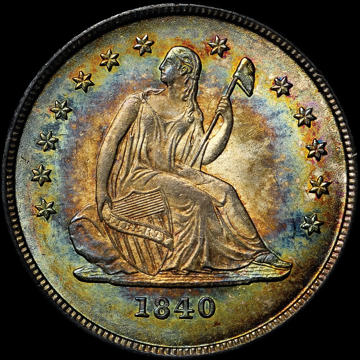 1840-O No Drapery Liberty Seated Quarter