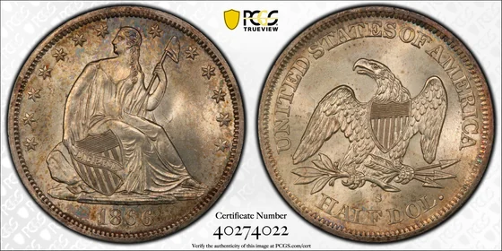 1866-S No Motto Liberty Seated Half Dollar