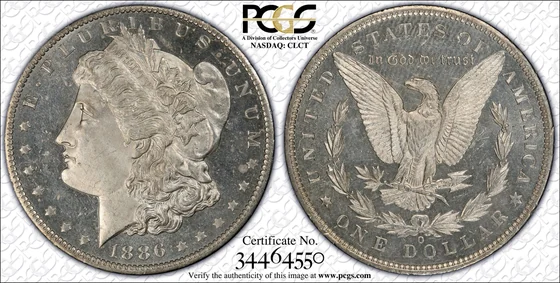 PCGS TrueView photograph of 1886-O Morgan Dollar