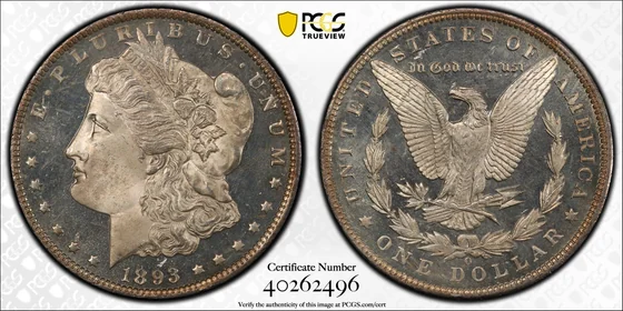 PCGS TrueView photograph of 1893-O Morgan Dollar