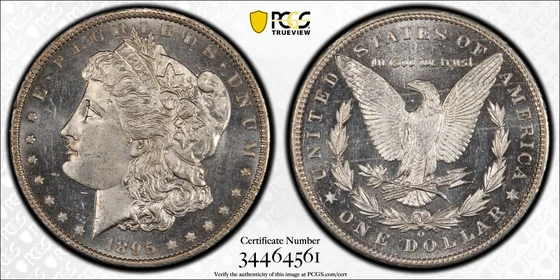 PCGS TrueView photograph of 1895-O Morgan Dollar