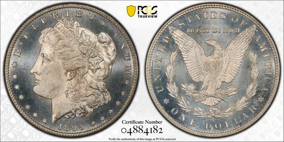 PCGS TrueView photograph of 1895-S Morgan Dollar