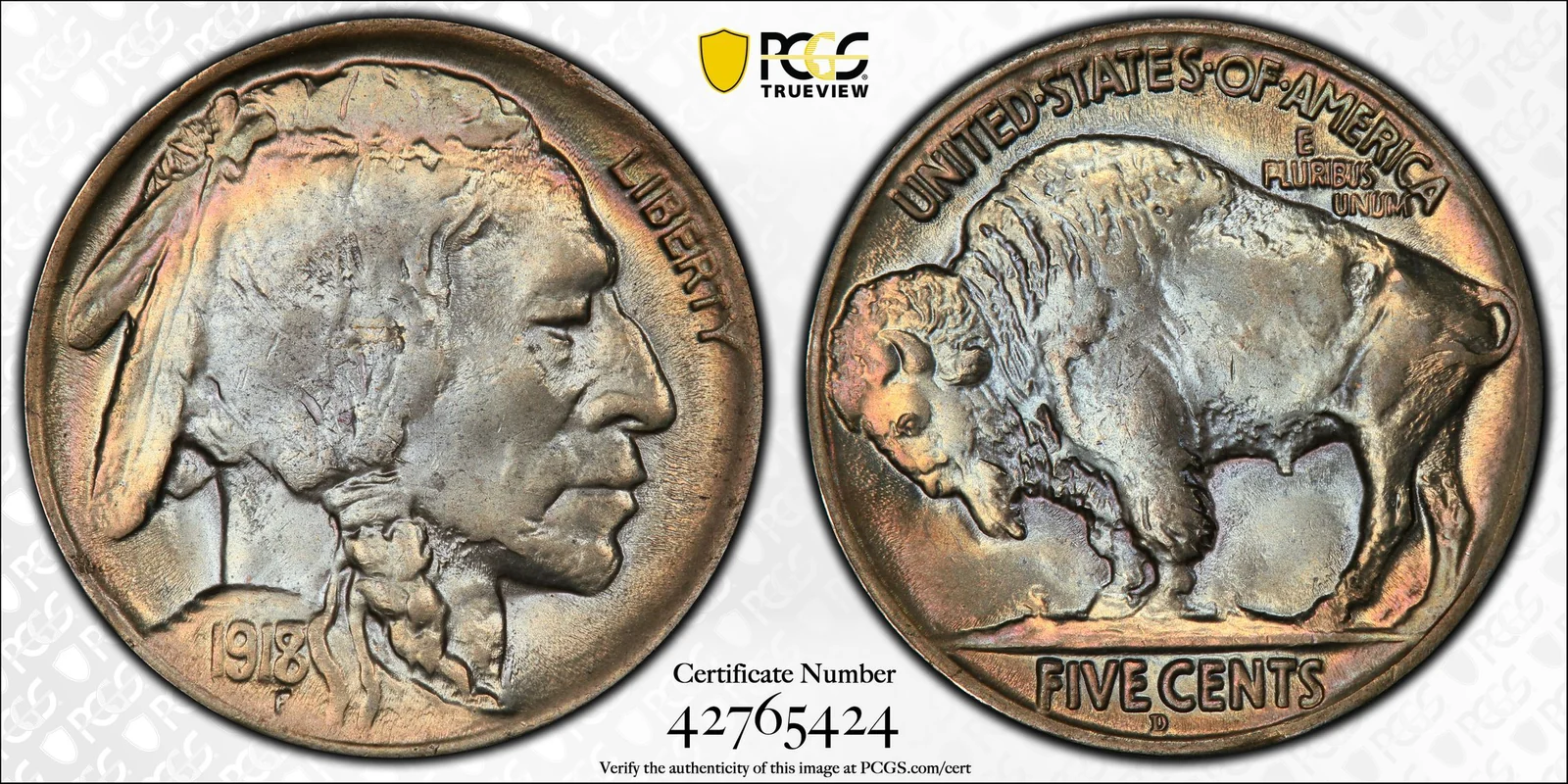 Representative 1918/7-D Buffalo overdate nickel, not an identified listed auction specimen