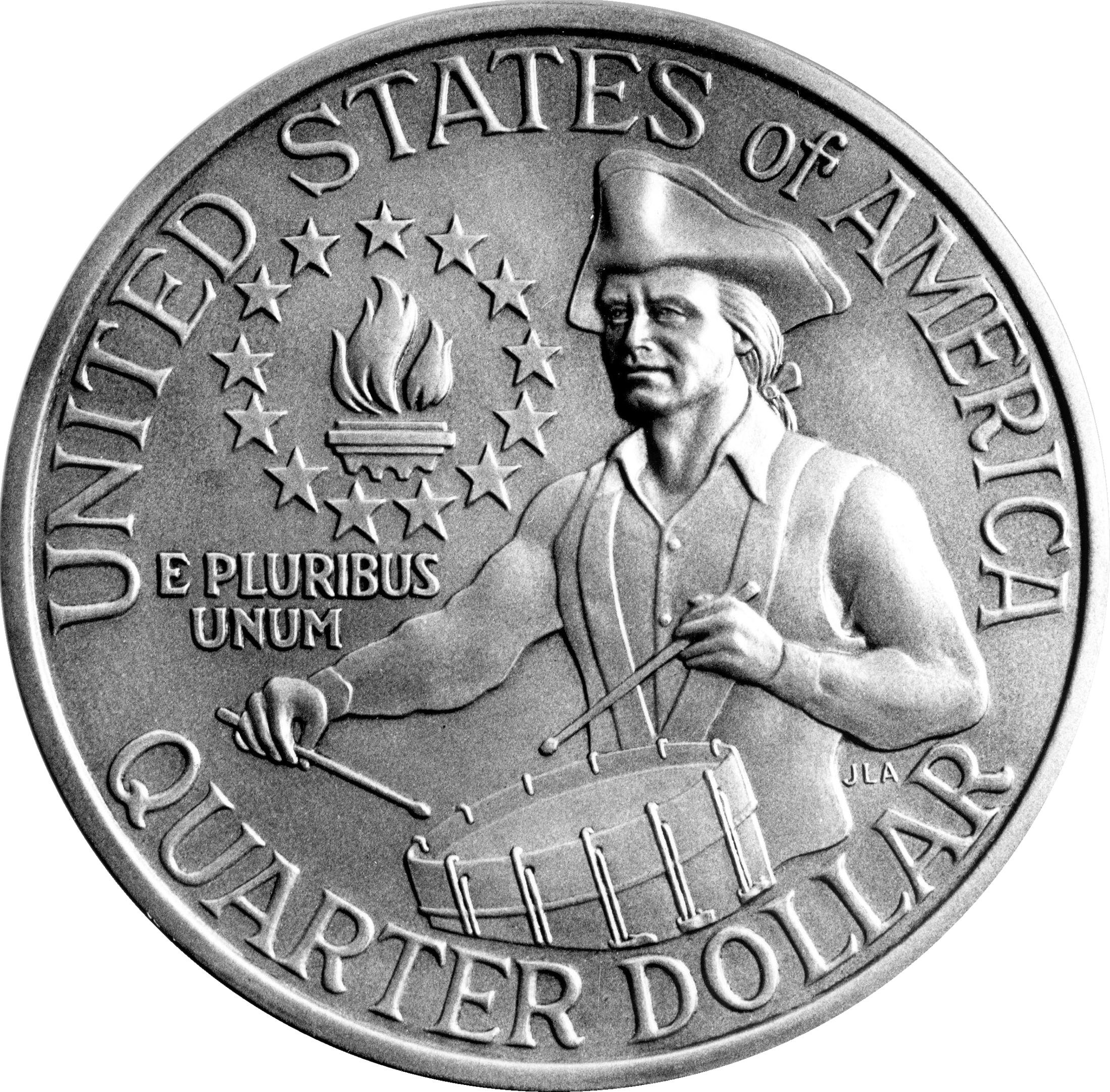 1776-1976 Bicentennial quarter reverse with colonial drummer design