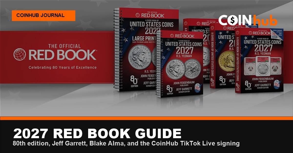 2027 Red Book editions featuring real United States coin photographs for the CoinHub Jeff Garrett signing